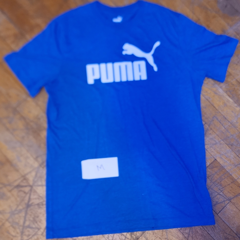Puma Blue Short Sleeve Tees Athletic Style